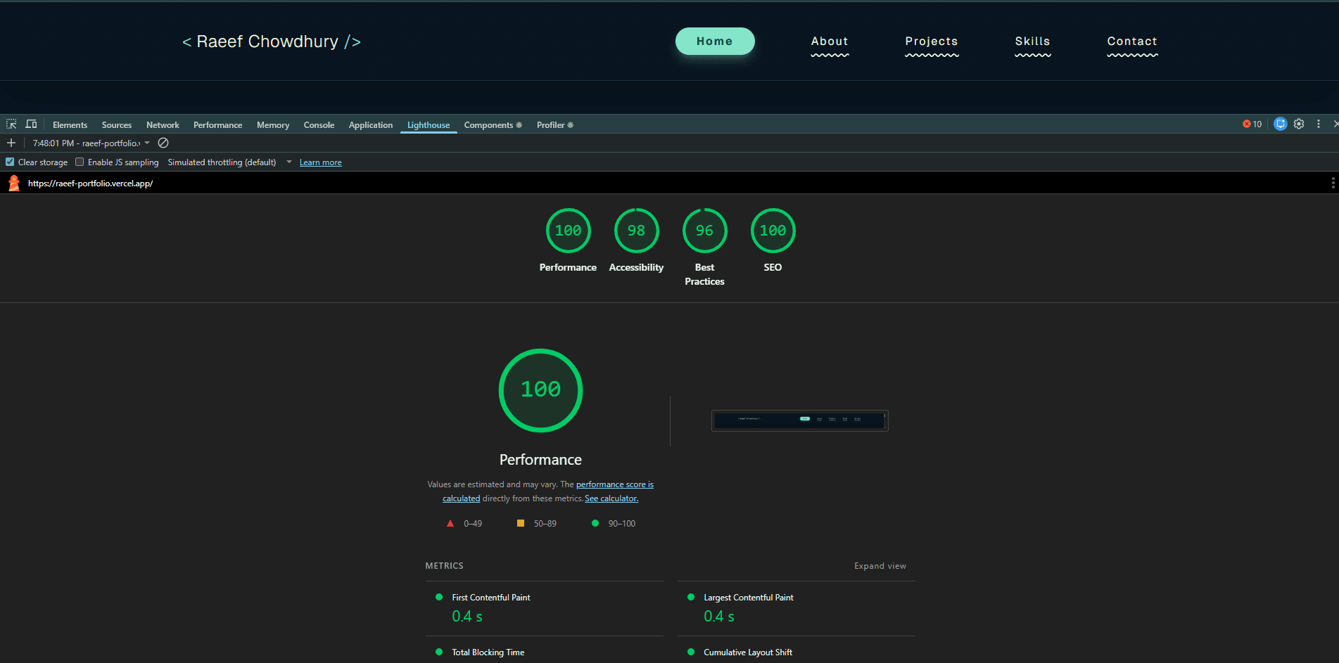 Raeef Chowdhury's performance image